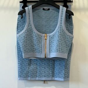 BALMAIN sweater tank with matching skirt. Worn once for a music video.